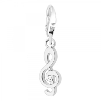SC Crystal G clef charm with sparkling crystals