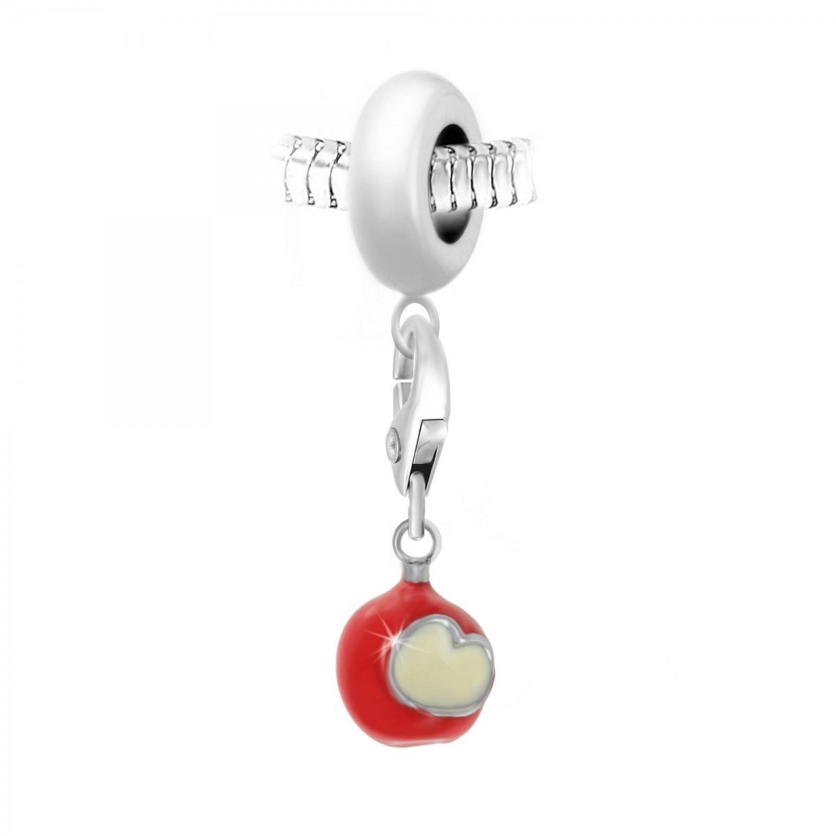 Charm perle SC Crystal en acier avec pendentif pomme d'amour