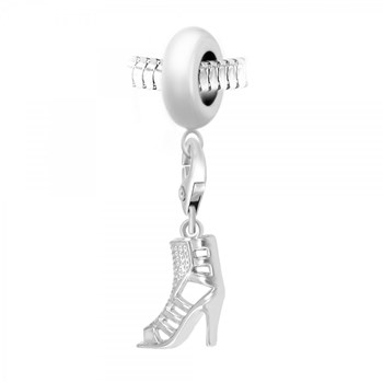 Charm perle SC Crystal en acier avec pendentif talon