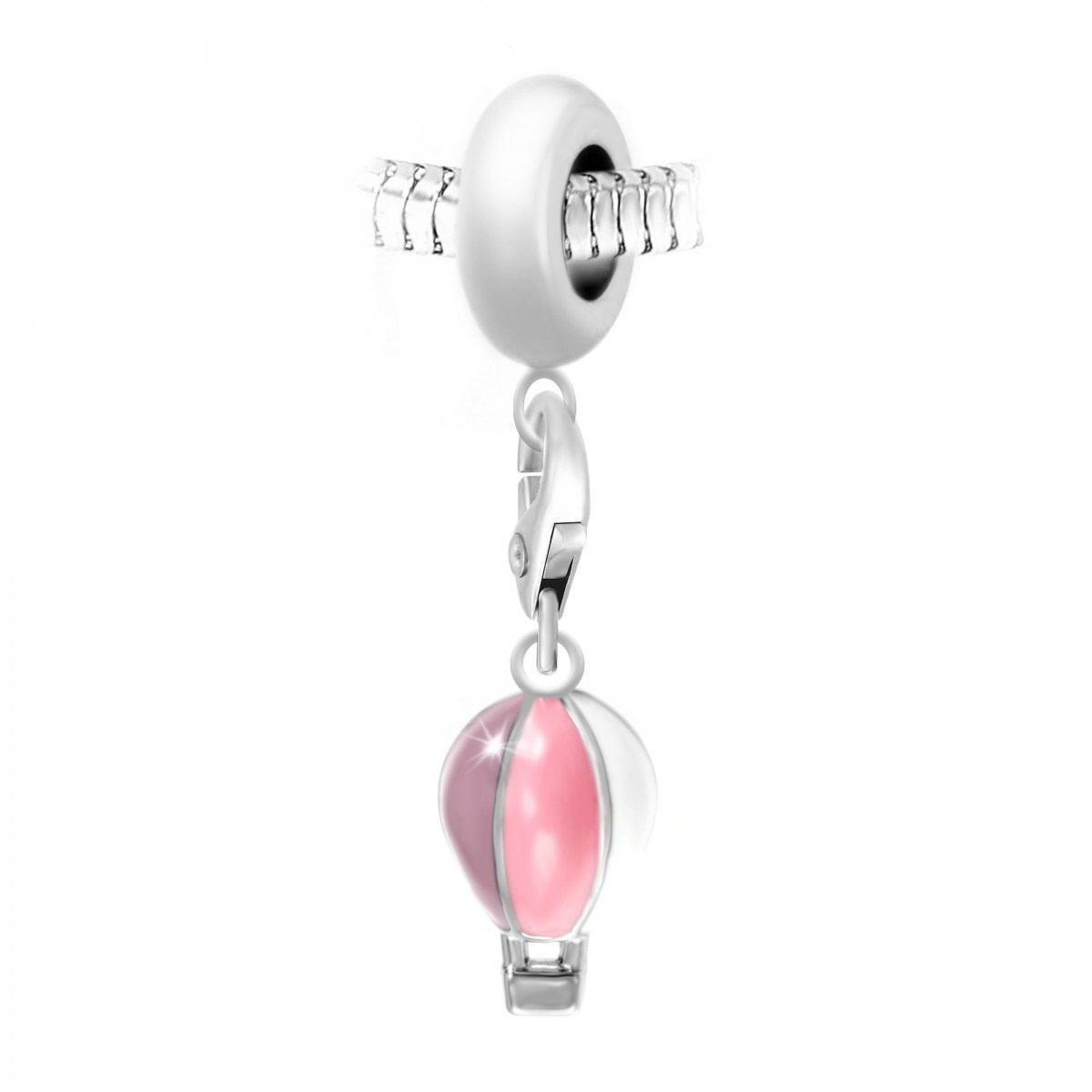 Charm perle SC Crystal en acier avec pendentif montgolfière