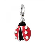 Charm coccinelle SC Crystal orné de Cristaux scintillants