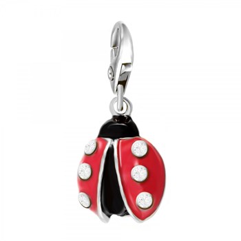 SC Crystal ladybug charm with sparkling crystals