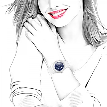 Montre Alysson étoiles à mouvement tournant SC Crystal ornée de Cristaux scintillants