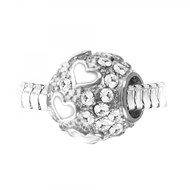 Charm perle orné de cristaux scintillants SC Crystal