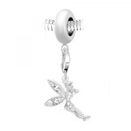 Charm perle SC Crystal en acier avec pendentif fée orné de Cristaux scintillants
