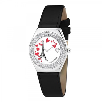 Alysson Tour Eiffel horloge met draaiend uurwerk SC Crystal versierd met fonkelende kristallen