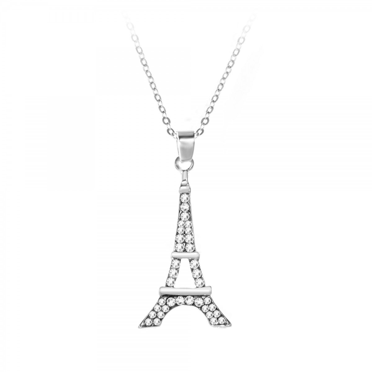 Collier Tour Eiffel SC Crystal orné de cristaux scintillants