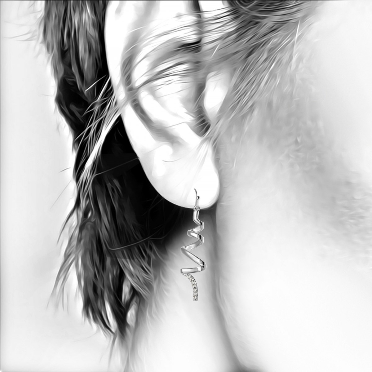 Boucles d'oreilles SC Crystal ornées de Cristaux scintillants - vue 3