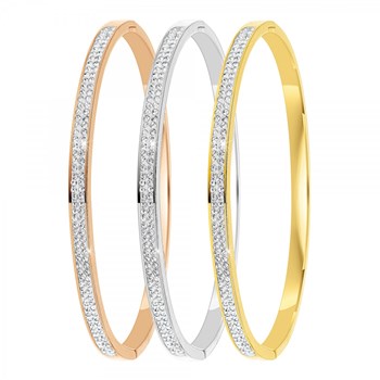3 Bracelets SC Crystal en acier inoxydable ornés de Cristaux scintillants