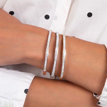 3 Bracelets SC Crystal en acier inoxydable ornés de Cristaux scintillants