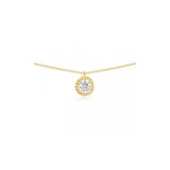 Collier solitaire Brillaxis perlé or 9 carats oxyde