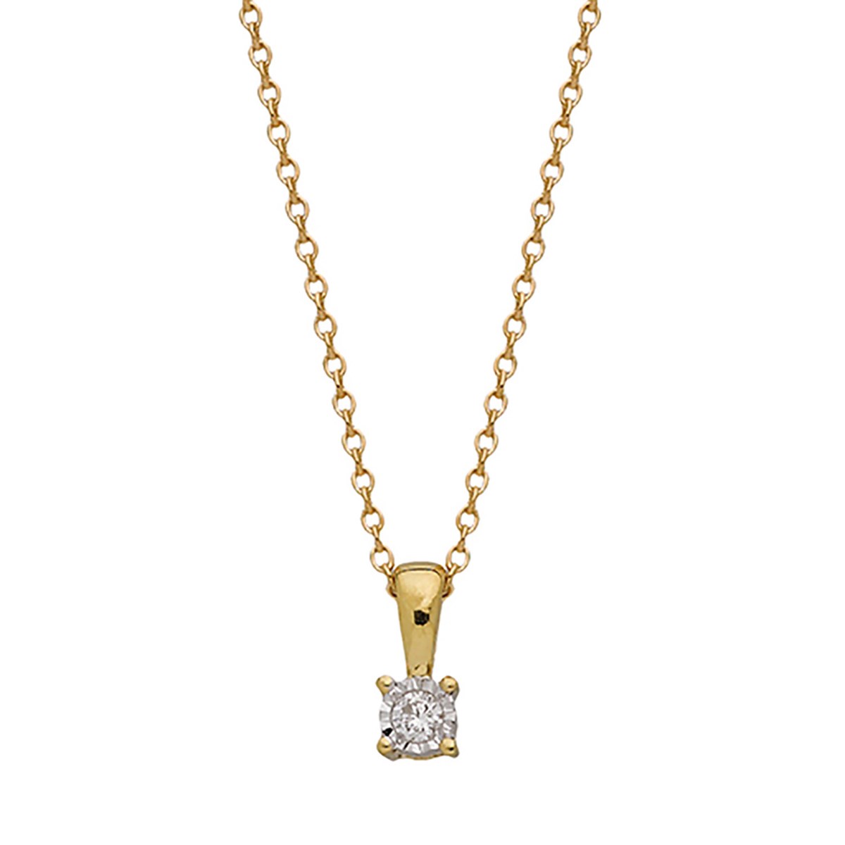Collier Brillaxis solitaire diamant or jaune