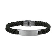 Bracelet Elden plaque acier cordon tressé vert kaki