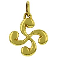 Pendentif croix basque or 9 carats 24mm