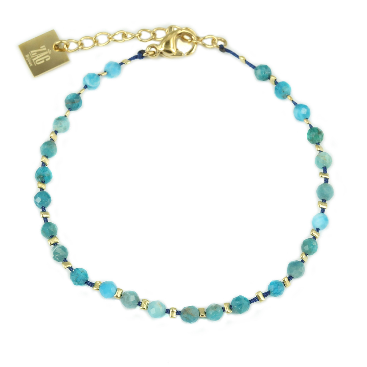 Bracelet femme Zag perles bleues
