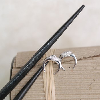 Boucles d'oreilles rondes plaqué or ou argent CORNES - Lorenzo R