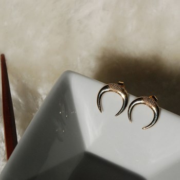 Boucles d'oreilles rondes plaqué or ou argent CORNES - Lorenzo R