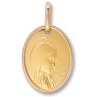 Médaille vierge en or blanc 18 carats
