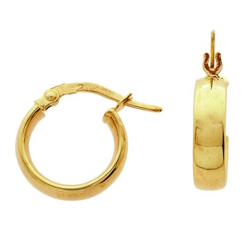 4mm thick yellow gold Brillaxis hoop earrings