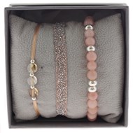 Bracelets Les Interchangeables Strass Box Fabric 6 Rose/Saumon