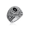 Bague Homme Argent Soleil Ethnique Onyx - vue V3