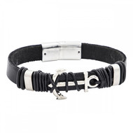 Bracelet Homme METRONHOMME Cuir Noir