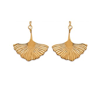 Boucles d'oreilles pendantes feuille de GINKGO - Bijoux Privés Discovery