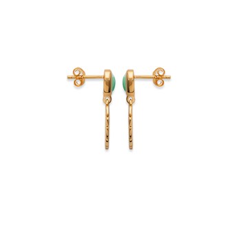 Boucles d'oreilles plaqué or ou argent et pierre aventurine FLORA - Bijoux Privés Discovery