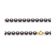 Collier Ras du cou Femme en Perles de culture Noires et Perles en Or Jaune 750/1000