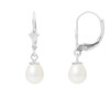 Boucles d'Oreilles Femme Dormeuses Perles de Culture Blanches et or Blanc 375/1000 - vue V1