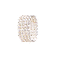 Bracelet Femme Stretch 4 Rangs Perles de culture d'eau douce Blanches