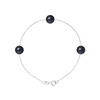 Bracelet Femme 3 Perles de culture d'eau douce Noires AA et Or Blanc 750/1000 - vue V1