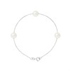 Bracelet Femme 3 Perles de culture d'eau douce Blanches AA et Or Blanc 750/1000 - vue V1