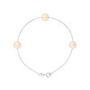 Bracelet Femme 3 Perles de culture d'eau douce Rose Naturel AA et Or Blanc 750/1000 - vue V1