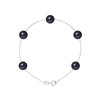 Bracelet Femme 5 Perles de culture d'eau douce Noires AA et Or Blanc 750/1000 - vue V1