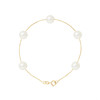 Bracelet Femme 5 Perles de culture d'eau douce Blanches AA et Or jaune 750/1000 - vue V1