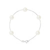 Bracelet Femme 5 Perles de culture d'eau douce Blanches AA et Or Blanc 750/1000 - vue V1