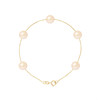 Bracelet Femme 5 Perles de culture d'eau douce Rose Naturel AA et Or jaune 750/1000 - vue V1