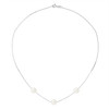 Collier Ras du Cou Femme Chaine Forcat Or Blanc 750/1000 et 3 Perles de Culture Blanches - vue V1