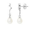Boucles d'Oreilles Pendantes Perles de Culture Blanches et or Blanc 375/1000 - vue V1
