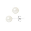 Boucles d'Oreilles Perle de Culture d'eau douce Blanche et or Blanc 375/1000 - vue V1