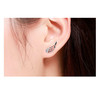 Boucles d'oreilles Femme Ailes orné de Cristal de Swarovski Blanc et Argent 925 - vue V3