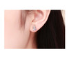 Boucles d'oreilles Femme Chat orné de Cristal de Swarovski Rose et Argent 925 - vue V3