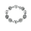 Bracelet Femme Charm's Coeur orné de cristal de Swarovski Gris et plaqué Argent - vue V1