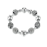 Bracelet Femme Charm's Coeur orné de cristal de Swarovski Gris et plaqué Argent