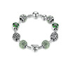 Bracelet Femme Charm's Coeur orné de cristal de Swarovski Vert et plaqué Argent - vue V1