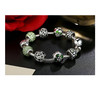 Bracelet Femme Charm's Coeur orné de cristal de Swarovski Vert et plaqué Argent - vue V2