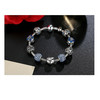 Bracelet Femme Charm's Coeur et Cristal de Swarovski Bleu et plaqué Argent - vue V2