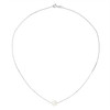 Collier Ras du Cou Femme Chaine Forcat Or blanc 750/1000 et Perle de Culture Blanche - vue V1