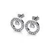 Boucles d'oreilles Eliza - Argenté et Cristal - vue V3